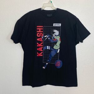 NARUTO Shippuden Collection KAKASHI Black T Shirt Size 2XL